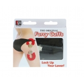 Металлические наручники с чёрной меховой опушкой - Dream Toys - купить с доставкой в Грозном