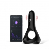Черное виброкольцо Magic Motion Rise с подхватом мошонки - Magic Motion - в Грозном купить с доставкой