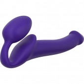Фиолетовый безремневой страпон Silicone Bendable Strap-On - size S - Strap-on-me - купить с доставкой в Грозном