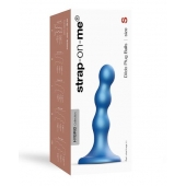 Голубая насадка Strap-On-Me Dildo Plug Balls size S - Strap-on-me - купить с доставкой в Грозном