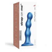 Голубая насадка Strap-On-Me Dildo Plug Balls size L - Strap-on-me - купить с доставкой в Грозном