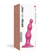 Розовая насадка Strap-On-Me Dildo Plug Beads size S - Strap-on-me - купить с доставкой в Грозном