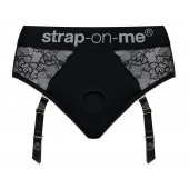 Черные трусики для насадок Diva Lingerie Harness - size S - Strap-on-me - купить с доставкой в Грозном