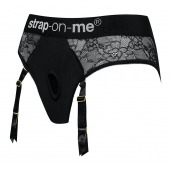 Черные трусики для насадок Diva Lingerie Harness - size L - Strap-on-me - купить с доставкой в Грозном