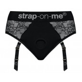 Черные трусики для насадок Diva Lingerie Harness - size L - Strap-on-me - купить с доставкой в Грозном