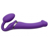 Фиолетовый безремневой вибрострапон Silicone Bendable Strap-On - size M - Strap-on-me - купить с доставкой в Грозном