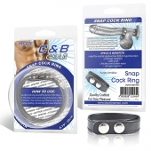 Кольцо на пенис SNAP COCK RING из искусственной кожи на клепках - BlueLine - в Грозном купить с доставкой