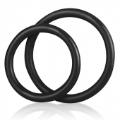 Набор из двух черных силиконовых колец разного диаметра SILICONE COCK RING SET - BlueLine - в Грозном купить с доставкой