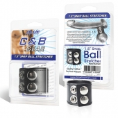 Хомут-утяжка для мошонки из искусственной кожи на клепках SNAP BALL STRETCHER - BlueLine - купить с доставкой в Грозном