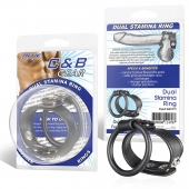 Двойное кольцо выносливости на пенис DUAL STAMINA RING - BlueLine - в Грозном купить с доставкой