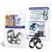 Разделитель мошонки из искусственной кожи на клепках 8 STYLE BALL DIVIDER - BlueLine - купить с доставкой в Грозном
