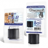 Хомут-утяжка для мошонки из искусственной кожи на липучке VELCRO BALL STRETCHER- 4 см. - BlueLine - в Грозном купить с доставкой