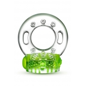 Зеленое эрекционное виброкольцо Arouser Vibrating C-Ring - Blush Novelties - в Грозном купить с доставкой