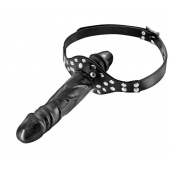Черный кляп-фаллоимитатор Double Penis Gag - Fetish Tentation - купить с доставкой в Грозном