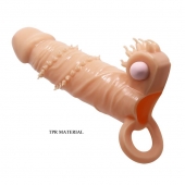 Телесная удлиняющая вибронасадка Penis Sleeve Connor - 17 см. - Baile - в Грозном купить с доставкой