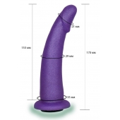 Фиолетовая гладкая изогнутая насадка-плаг - 17 см. - LOVETOY (А-Полимер) - купить с доставкой в Грозном