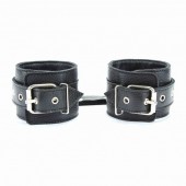 Чёрные кожаные оковы с клепками - БДСМ Арсенал - купить с доставкой в Грозном