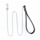 Металлический поводок с кожаной ручкой - БДСМ Арсенал - купить с доставкой в Грозном