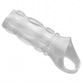 Насадка на пенис с кольцом для мошонки Clear Sensations Enhancer Sex Sleeve - 11,5 см. - XR Brands - в Грозном купить с доставкой