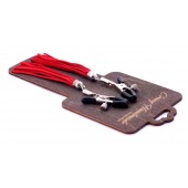 Металлические зажимы на соски с красными замшевыми кисточками - Crazy Handmade - купить с доставкой в Грозном