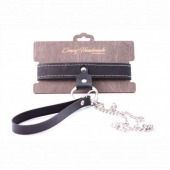 Узкий однослойный ошейник с поводком - Crazy Handmade - купить с доставкой в Грозном