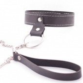 Узкий однослойный ошейник с поводком - Crazy Handmade - купить с доставкой в Грозном