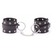 Черные кожаные оковы с люверсами - Crazy Handmade - купить с доставкой в Грозном