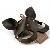 Черная кожаная маска  Кошка  с маленькими ушками - Crazy Handmade - купить с доставкой в Грозном