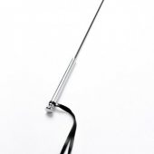 Черный кожаный стек с гладкой ручкой - 55 см. - Crazy Handmade - купить с доставкой в Грозном