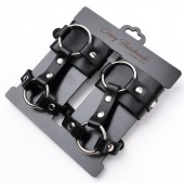 Черные наручники с креплением на кисть руки - Crazy Handmade - купить с доставкой в Грозном