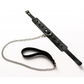 Черный ошейник с шипами и поводком - Crazy Handmade - купить с доставкой в Грозном