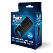 Черная открытая насадка на пенис с кольцом для мошонки XXXL-size - 9,9 см. - Sex Expert - в Грозном купить с доставкой