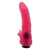 Розовая насадка для страпона с клиторальными лепестками - 18,5 см. - LOVETOY (А-Полимер) - купить с доставкой в Грозном