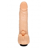 Телесная гелевая насадка-фаллос с клиторальными лепестками - 18,5 см. - LOVETOY (А-Полимер) - купить с доставкой в Грозном