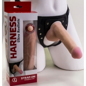 Страпон Harness из двух предметов: трусики с плугом и насадка-фаллос - 17 см. - LOVETOY (А-Полимер) - купить с доставкой в Грозном
