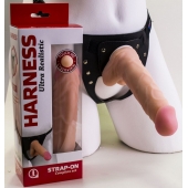 Страпон Harness из двух предметов: регулируемые трусики и насадка-фаллос - 17,5 см. - LOVETOY (А-Полимер) - купить с доставкой в Грозном