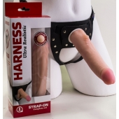 Реалистичный страпон Harness из трусиков и насадки-фаллоса - 18,5 см. - LOVETOY (А-Полимер) - купить с доставкой в Грозном
