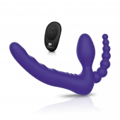 Фиолетовый безремневой страпон с пультом ДУ 7’’ Remote Control Strapless - 24 см. - Pegasus - купить с доставкой в Грозном