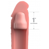 Телесная насадка-удлинитель 1 Inch Silicone X-tension - 17,8 см. - Pipedream - в Грозном купить с доставкой