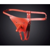 Красные кожаные универсальные трусики со штырьком для насадок - Sitabella - купить с доставкой в Грозном