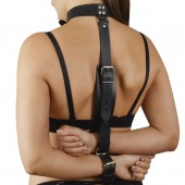 Черная кожаная фиксация рук за спиной  Новичок - Sitabella - купить с доставкой в Грозном