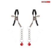 Серебристые зажимы на соски с шариками на цепочках - Notabu - купить с доставкой в Грозном