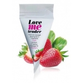 Съедобное согревающее массажное масло Love Me Tender Strawberry с ароматом клубники - 10 мл. - Love to Love - купить с доставкой в Грозном