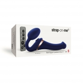 Синий безремневой страпон Multi Orgasm Size S с клиторальной стимуляцией - Strap-on-me - купить с доставкой в Грозном