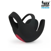 Черная вибронасадка на пенис и мошонку Sex Expert - Sex Expert - в Грозном купить с доставкой