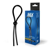 Черное силиконовое лассо с шариком для утяжки - Sex Expert - в Грозном купить с доставкой