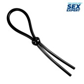 Черное силиконовое лассо с шариком для утяжки - Sex Expert - в Грозном купить с доставкой