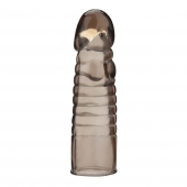 Дымчатая насадка-удлинитель Ribbed Realistic Penis Enhancing Sleeve Extension - 15,2 см. - BlueLine - в Грозном купить с доставкой