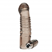 Дымчатая насадка на пенис с вибрацией  Vibrating Penis Enhancing Sleeve Extension - 13,3 см. - BlueLine - в Грозном купить с доставкой