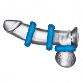 Комплект из трех голубых эрекционных колец 3-Pack Ribbed Rider Cock Ring Set - BlueLine - в Грозном купить с доставкой